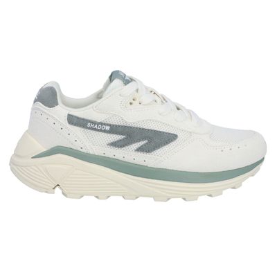 beige heren sneaker met groene accenten