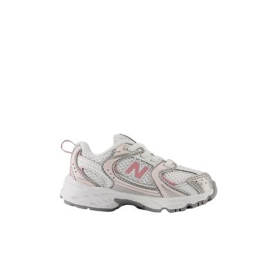 new balance 530 kids sneaker zilver met rose en wit