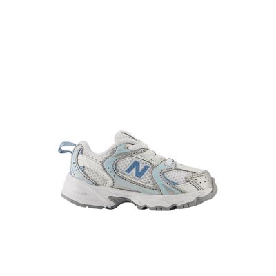 zilver met licht blauw en wit kinder new balance