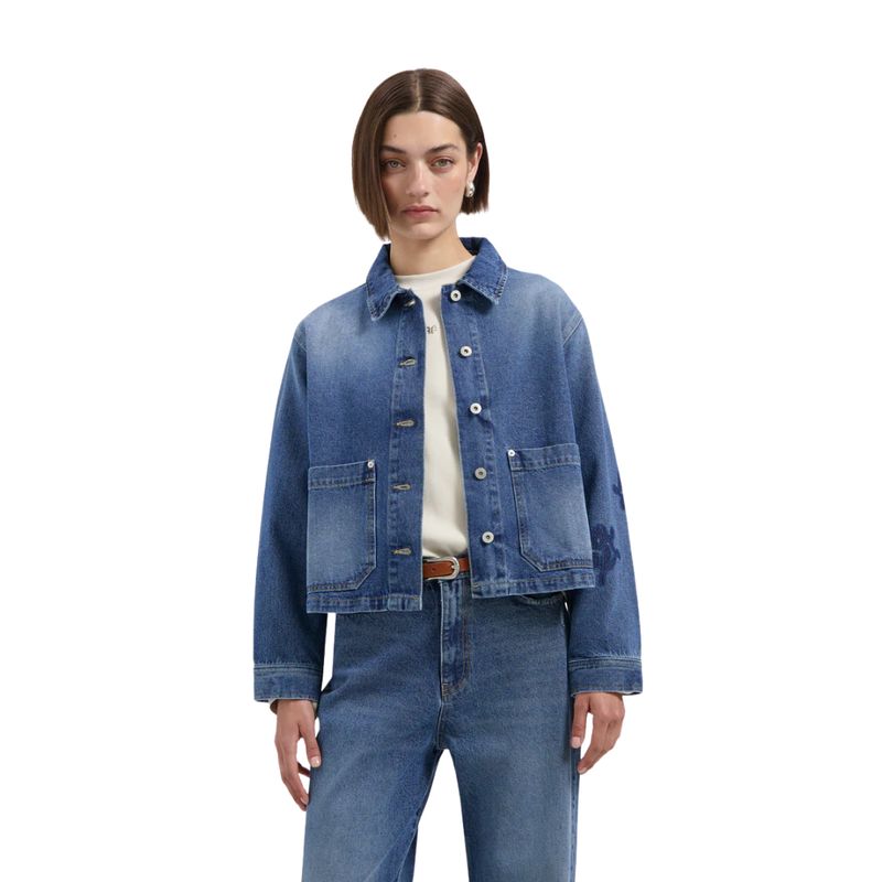 Olaf Hussein Monogram dames denim jacket blue