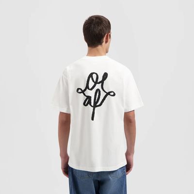 wit heren t-shirt met logo van Olaf Hussein