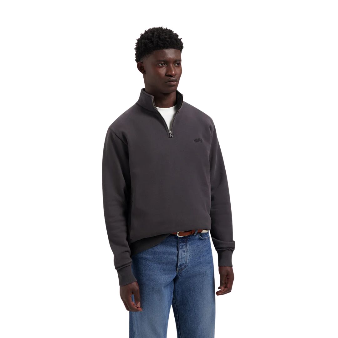 grijze heren zip sweater van Olaf Hussein