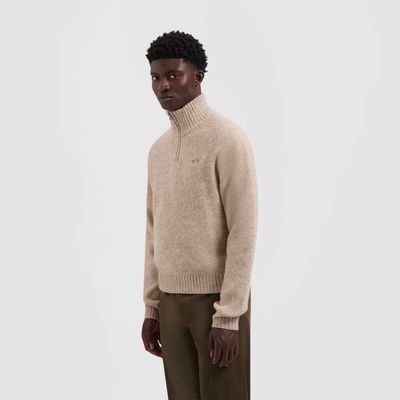 beige heren trui met rits van Olaf Hussein
