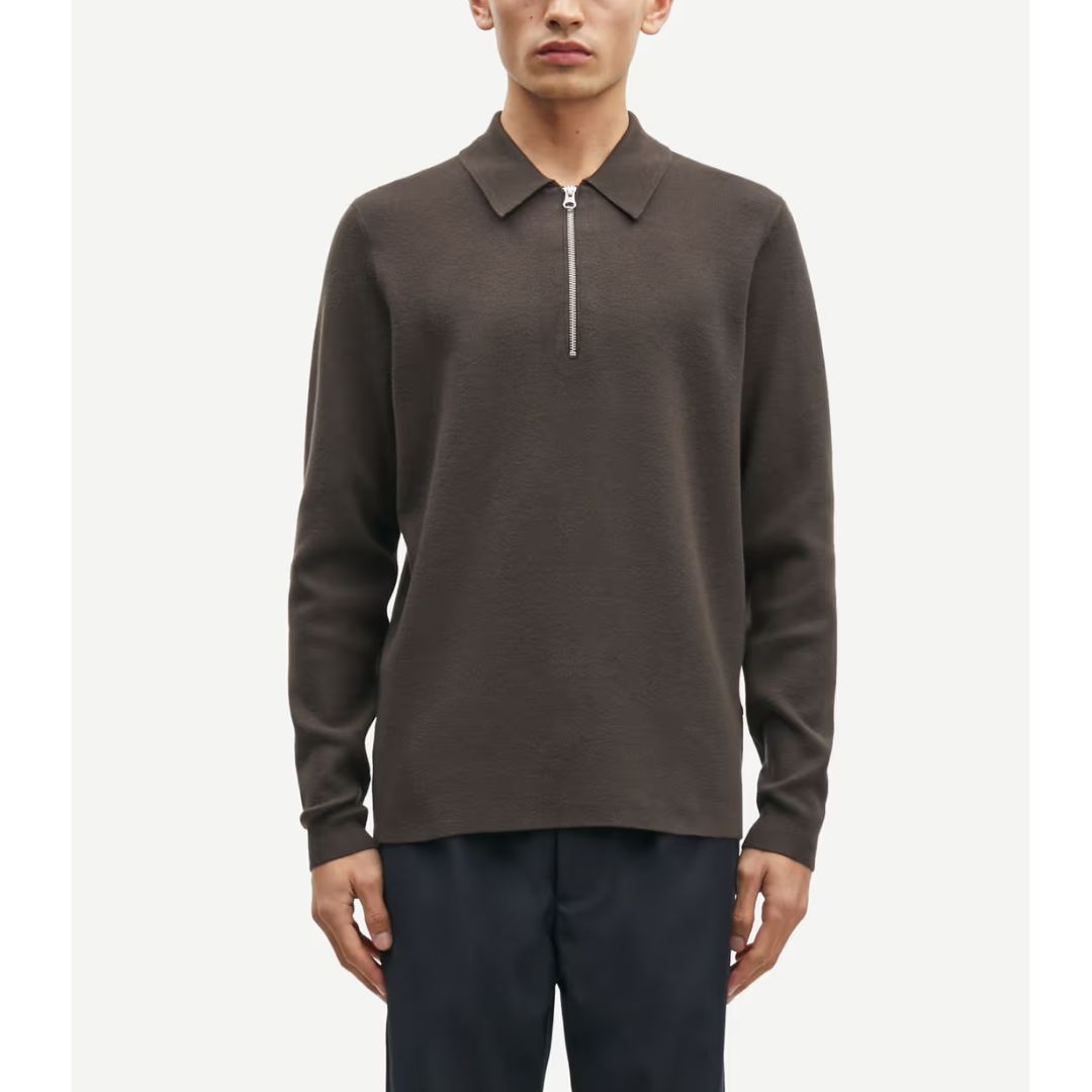 Samsoe Samsoe donkerbruin heren Guna half Zip

