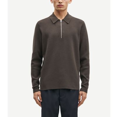 Samsoe Samsoe donkerbruin heren Guna half Zip

