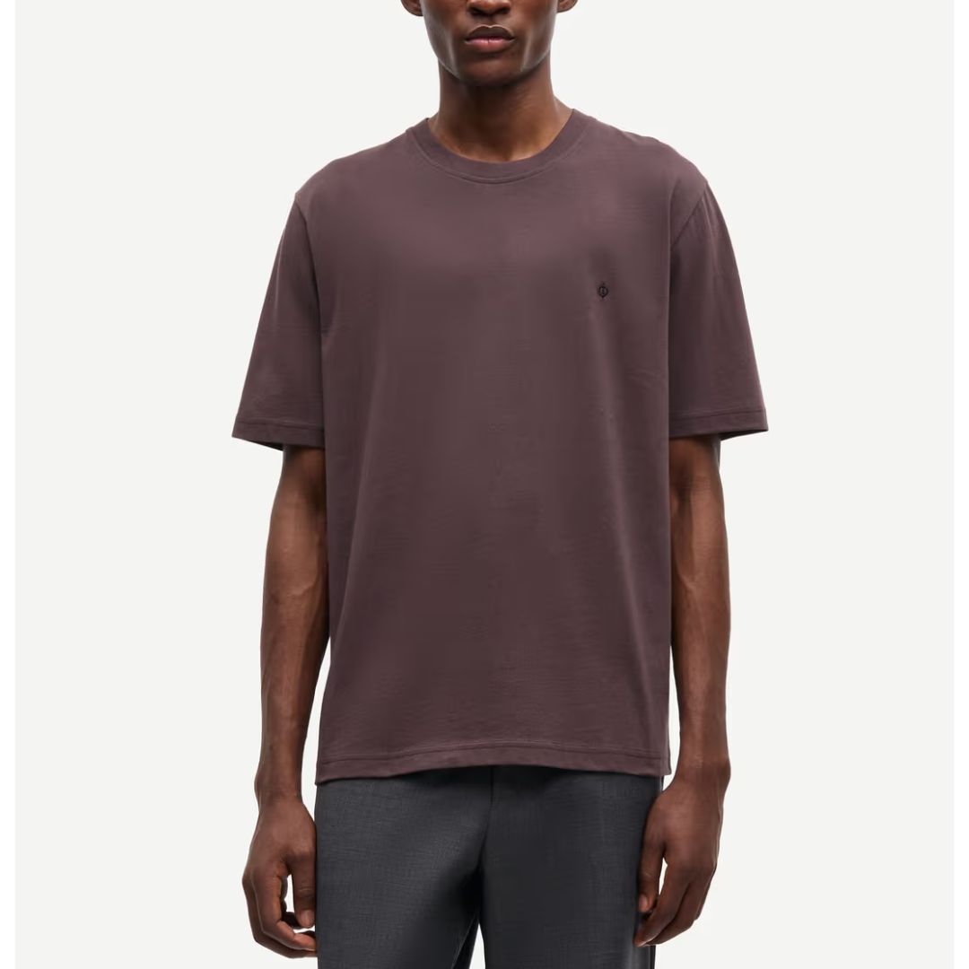 Samsoe Samsoe bordeaux Saotto heren t-shirt, Maat: S