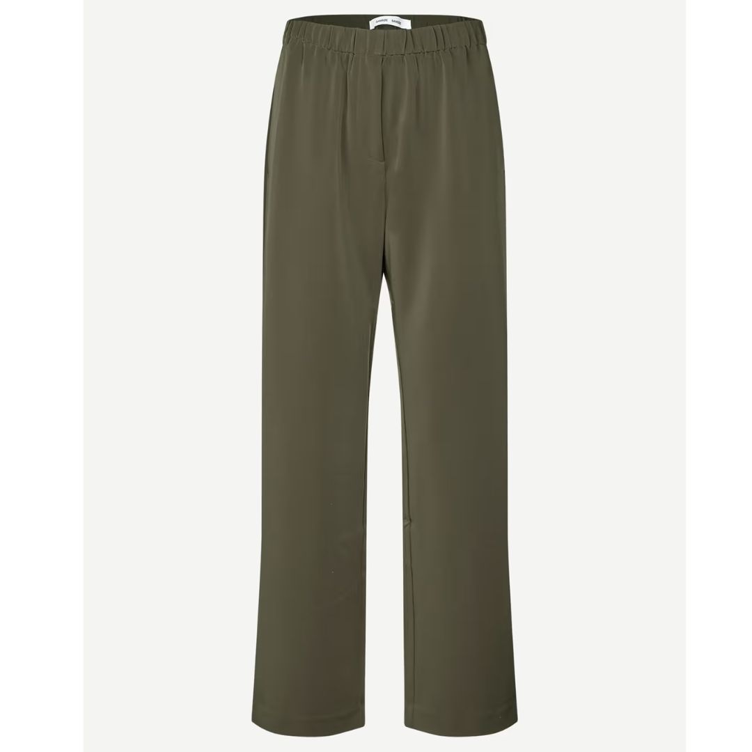 Samsoe Samsoe groen Hoys dames straight pants

