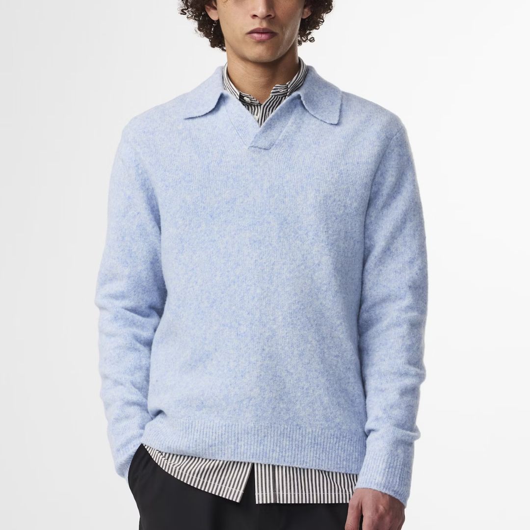 NN07 licht blauw Hope 6683 heren boucle polo, Maat: S