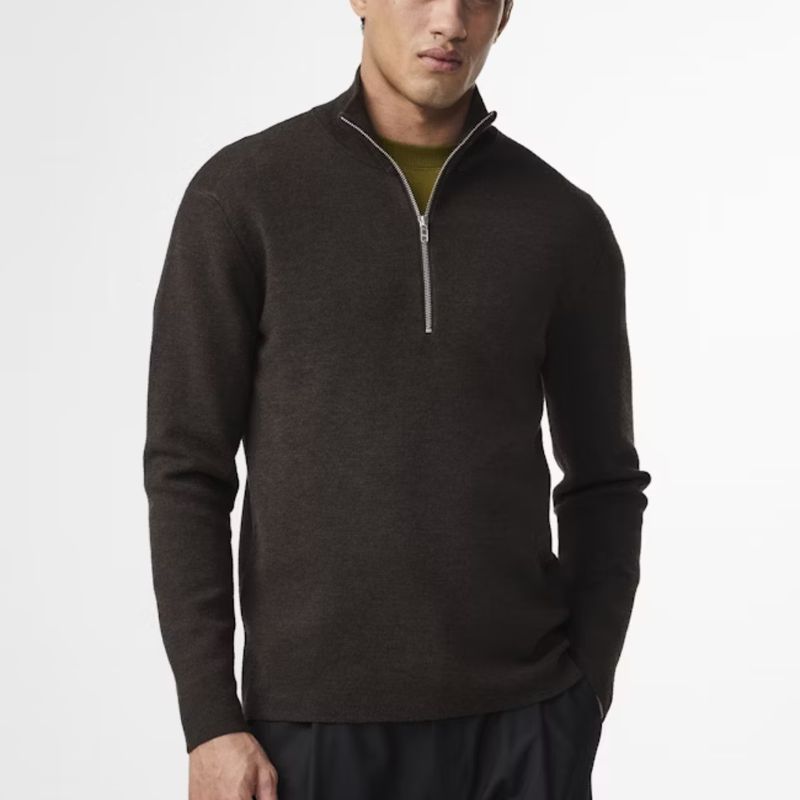 NN07 bruin Harald half Zip 6530 heren sweater
