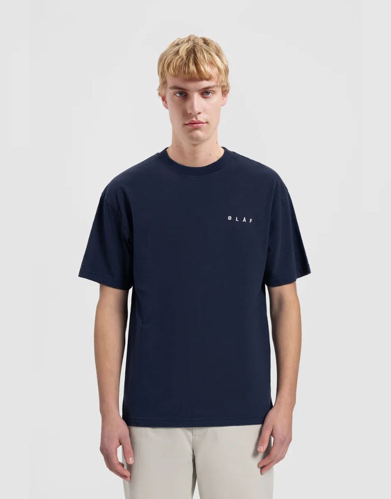 Olaf Hussein Face Tee Navy, Maat: XS