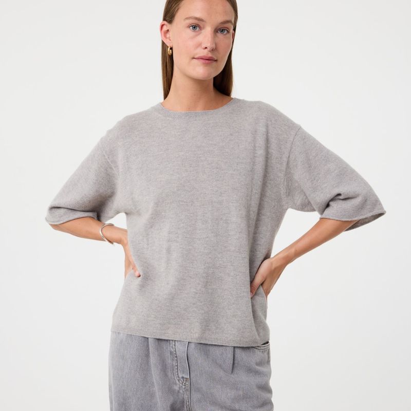 Knit-ted grijs Mer dames Tee