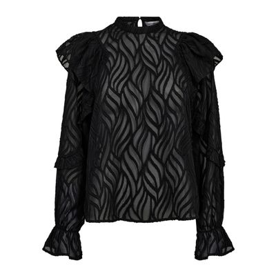 Co&#39;couture zwart RochelleCC frill dames blouse
