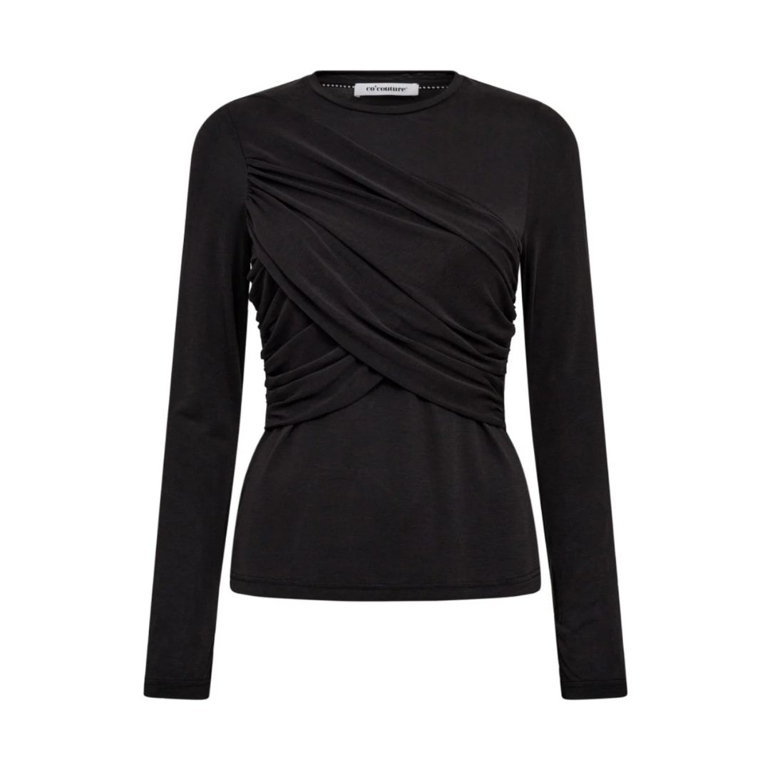 Co&#39;couture grijs CamillaCC drape dames blouse