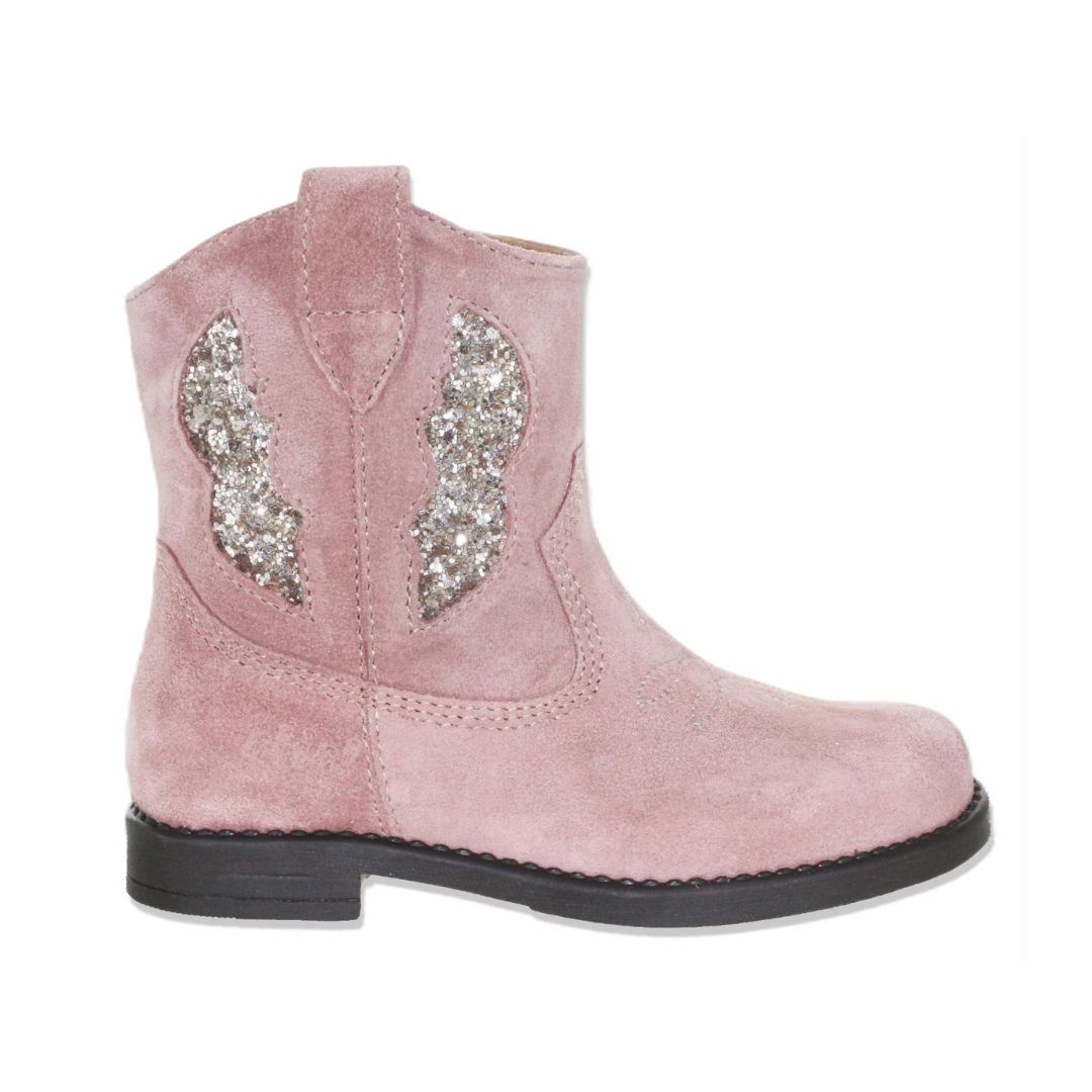 Clic rose suede glitter kids Cowboylaars, Maat: 24
