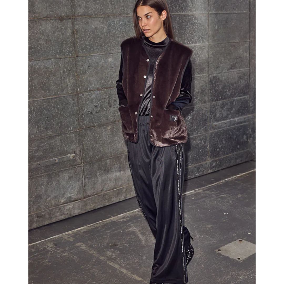 Haute l'amitie bruin Fur tech dames vest, Maat: XS