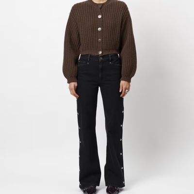 Dante 6 zwart Belvina button dames jeans