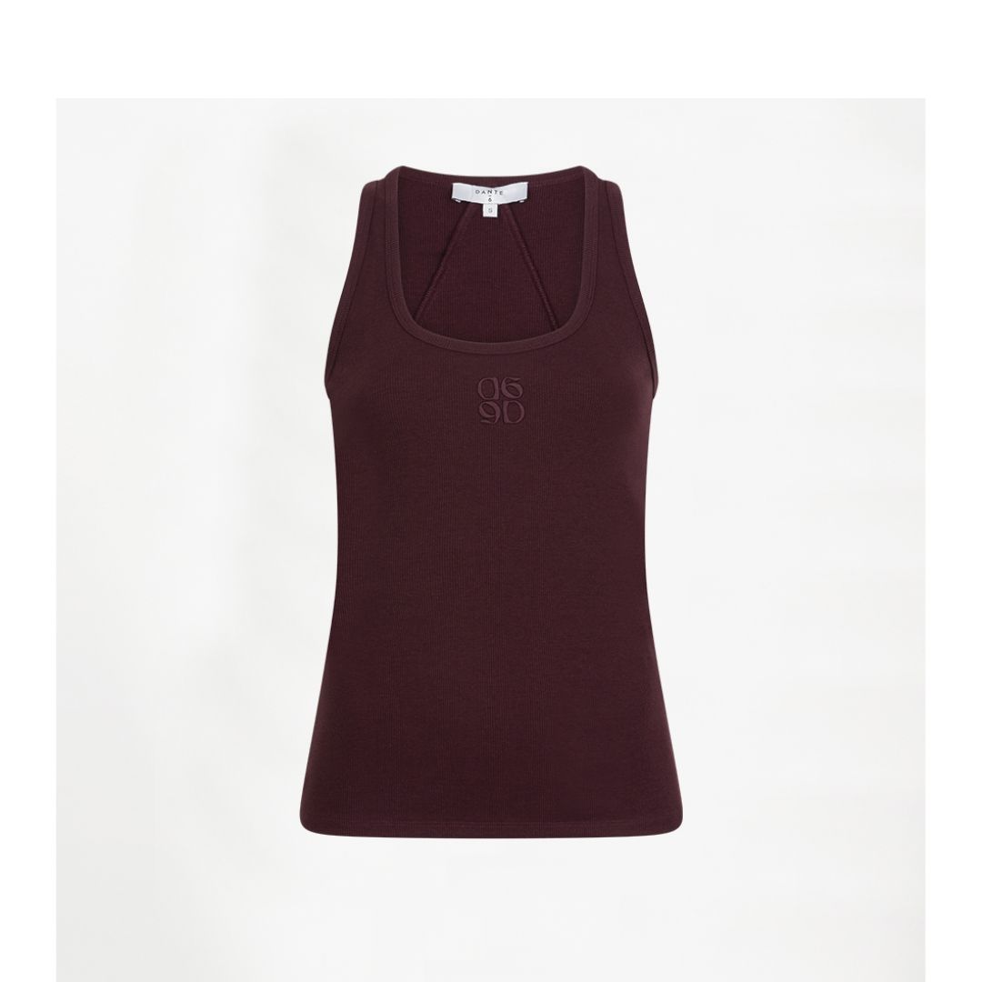 Dante 6 bordeaux Zora logo dames tanktop
