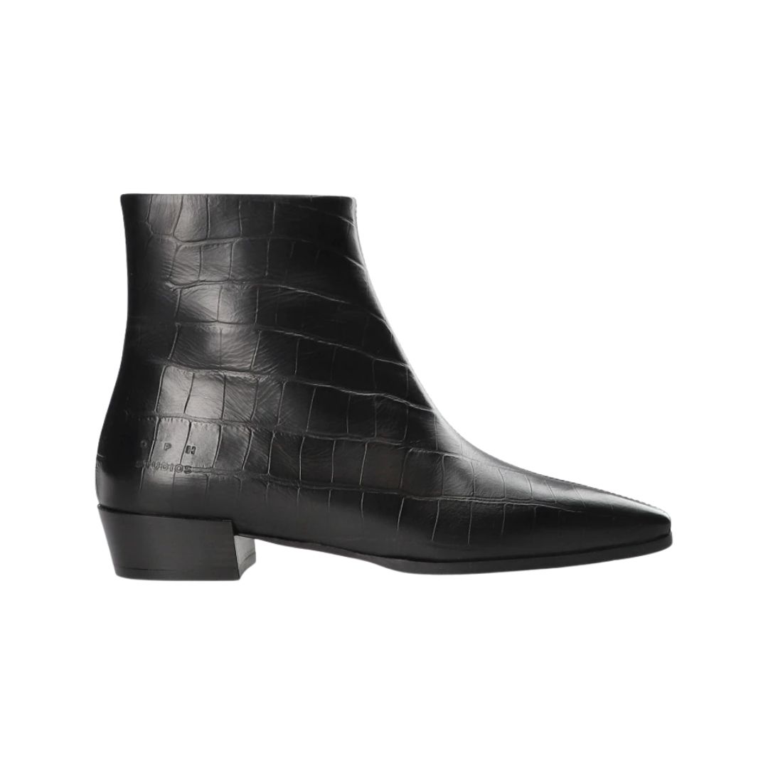 Copenhagen Studios zwart croco CPH293 dames enkellaarsje, Maat: 36