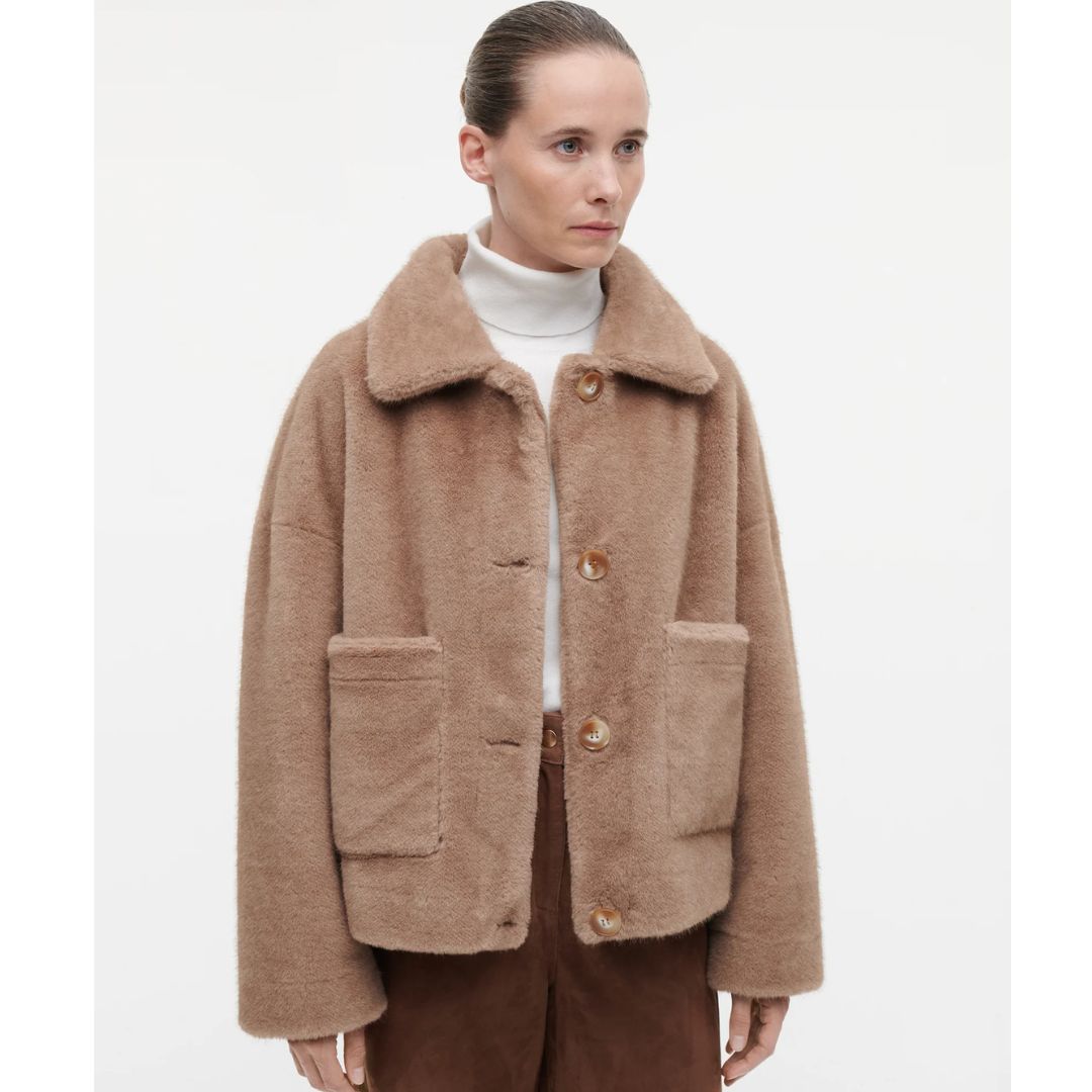 Studio AR camel Faje Riversible faux dames jacket