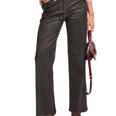 Studio AR bruin Renita vintage leather dames trouser