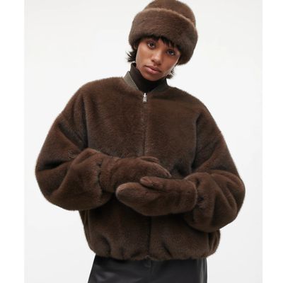 Studio AR bruin Evalyn faux fur dames Gloves