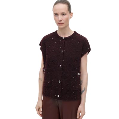 Studio AR bordeaux Idony studs Boucle dames gilet
