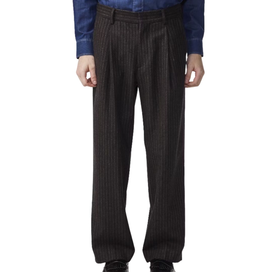NN07 bruin streep Kay 1630 wool heren Pant