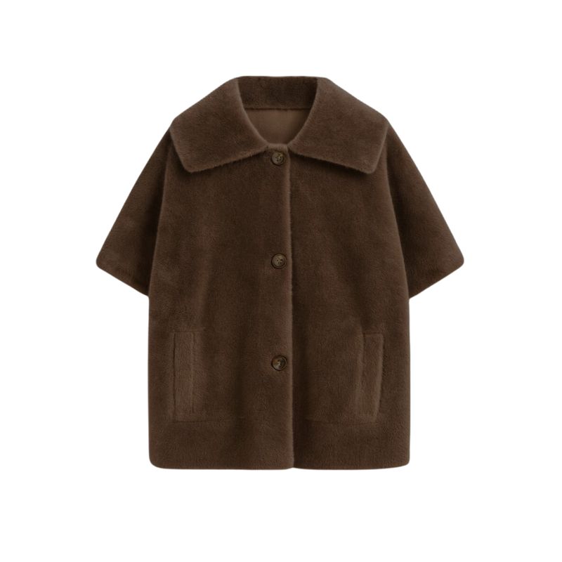 Studio AR donkerbruin Avy faux lacon dames Cape