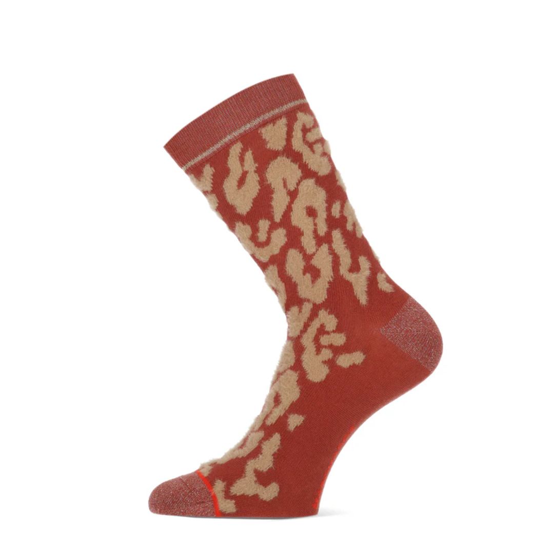 MarcMarcs rood print Sofia dames sokken, Maat: 35-38