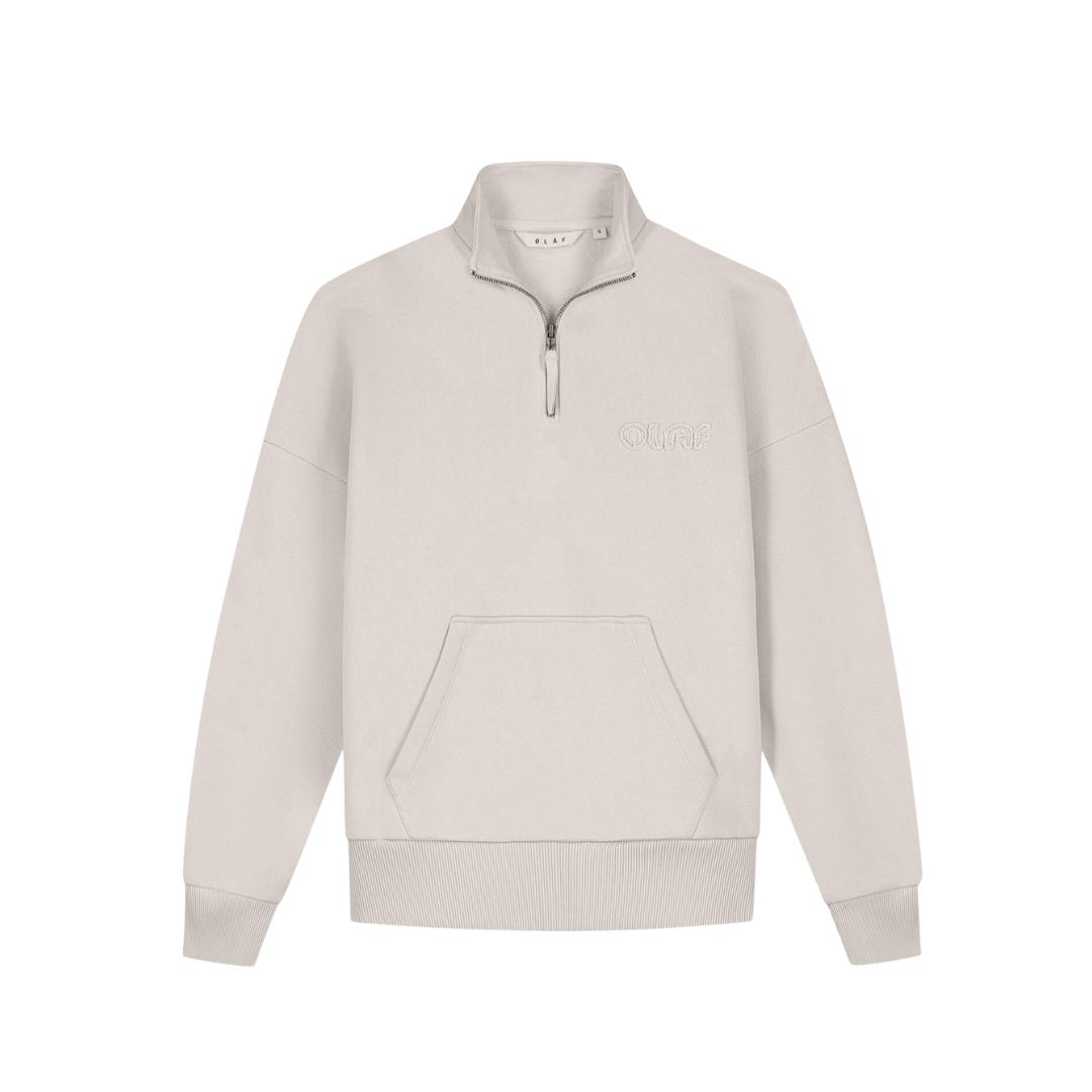 Olaf Hussein beige dames half zip, Maat: XS