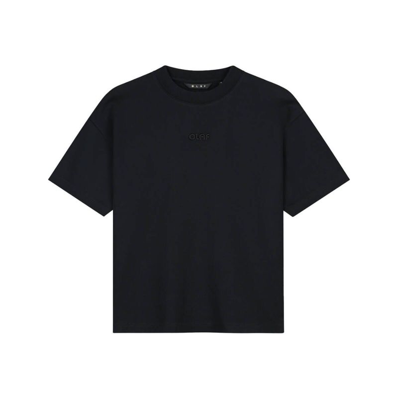 Olaf zwart Retro Boxy logo dames tee