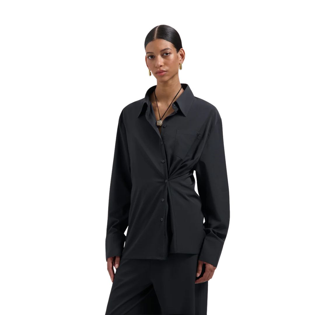 Olaf donkergrijs Drapy Asymmetric dames shirt