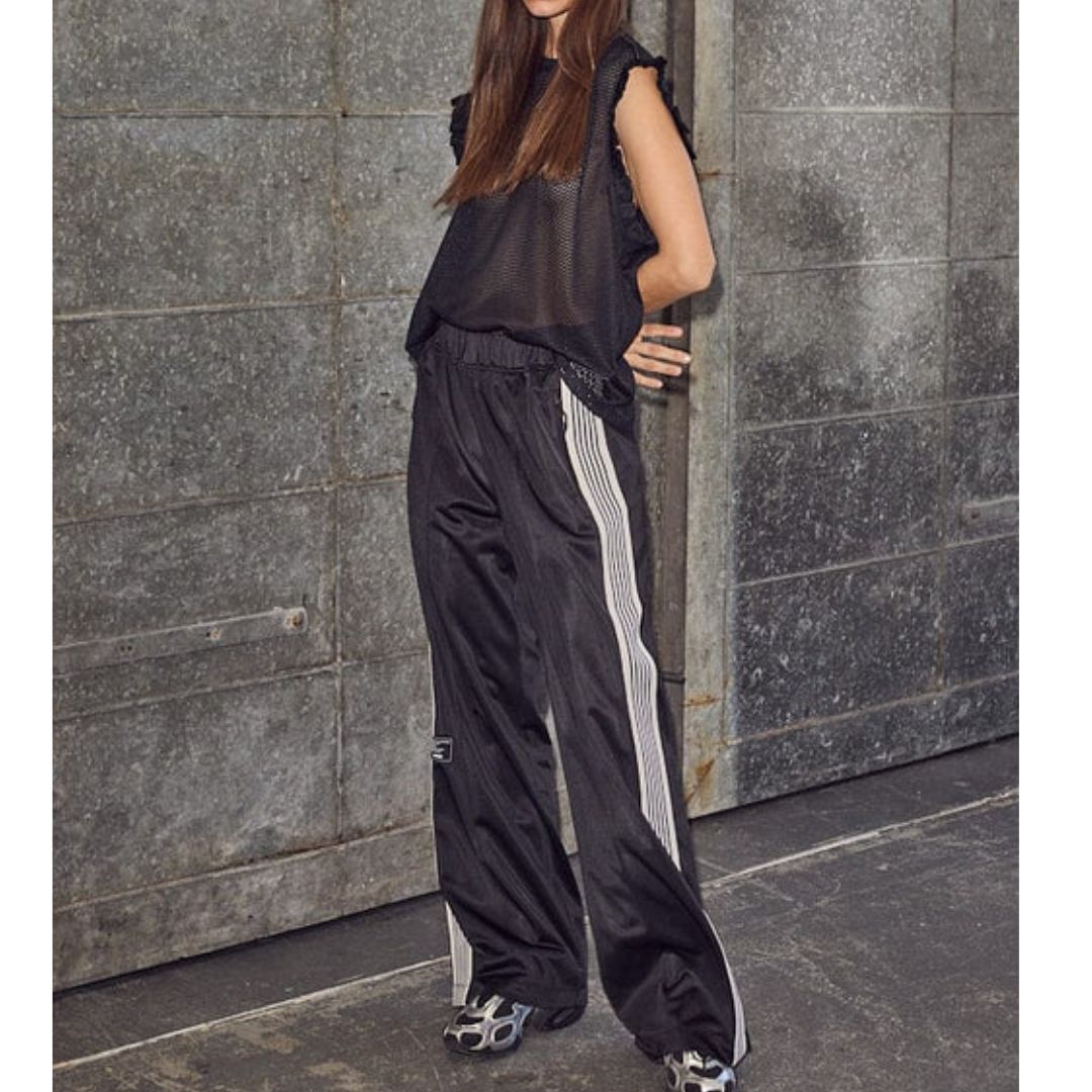 Haute L’Amitié zwart baggy days track dames tall pants