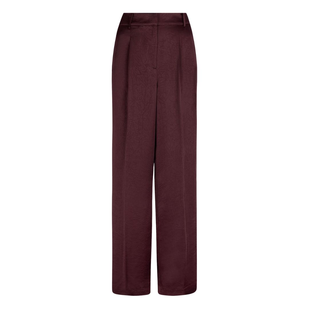 Dante6 bordeaux Jules creased satin dames pants