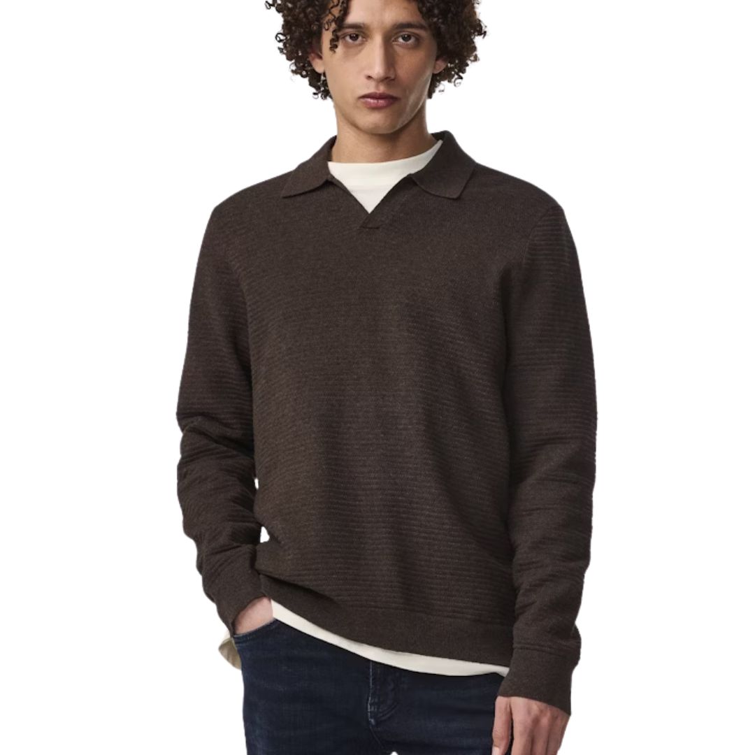 NN07 bruin Paul LS heren Polo 60019