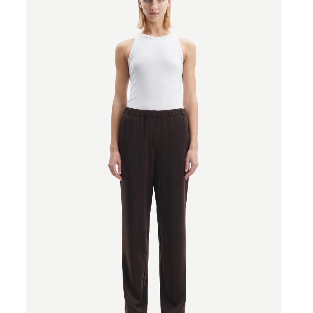 Samsoe Samsoe donkerbruin Hoys dames straight pants, Maat: XS