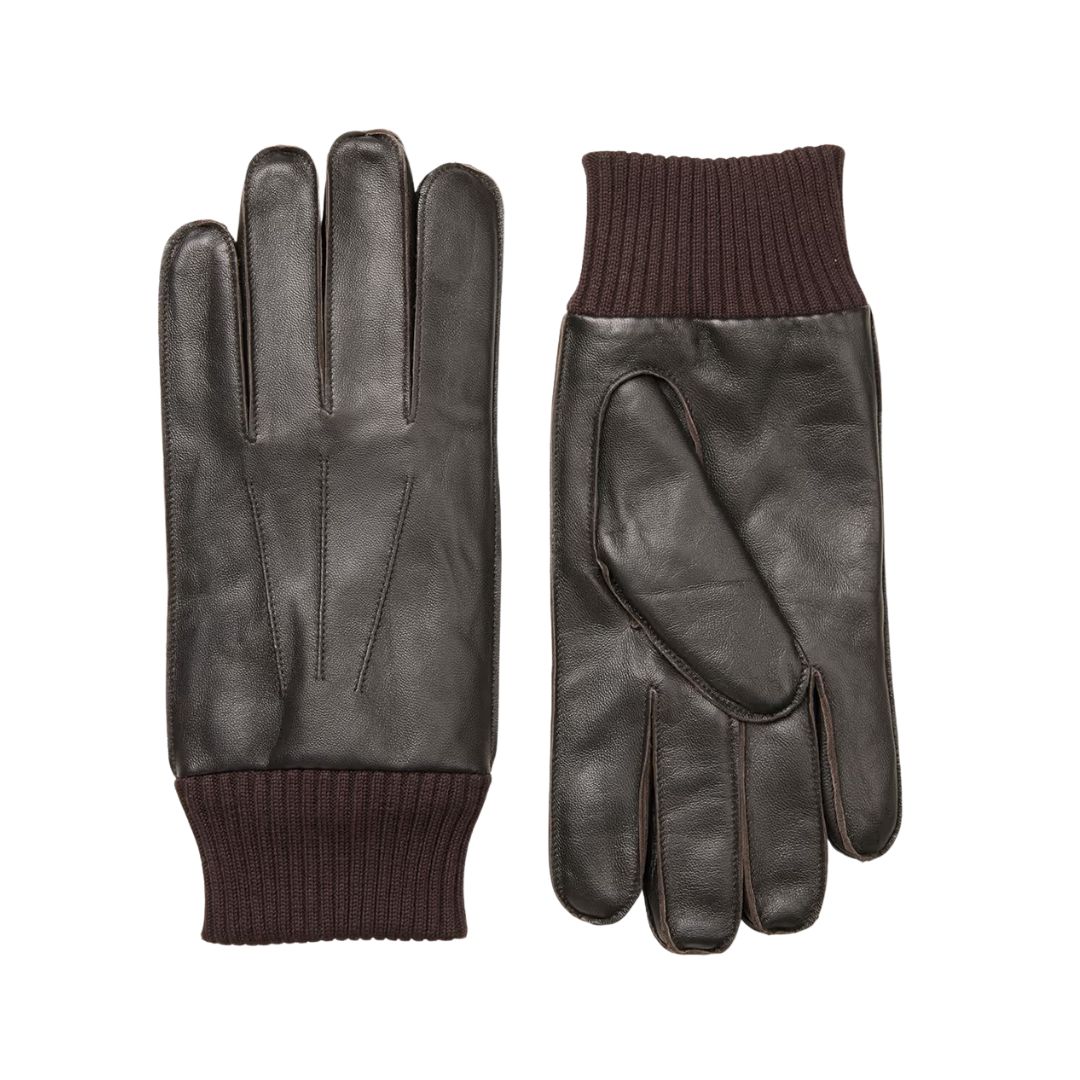 Samsoe Samsoe donkerbuin Hackney heren gloves 8168, Maat: S