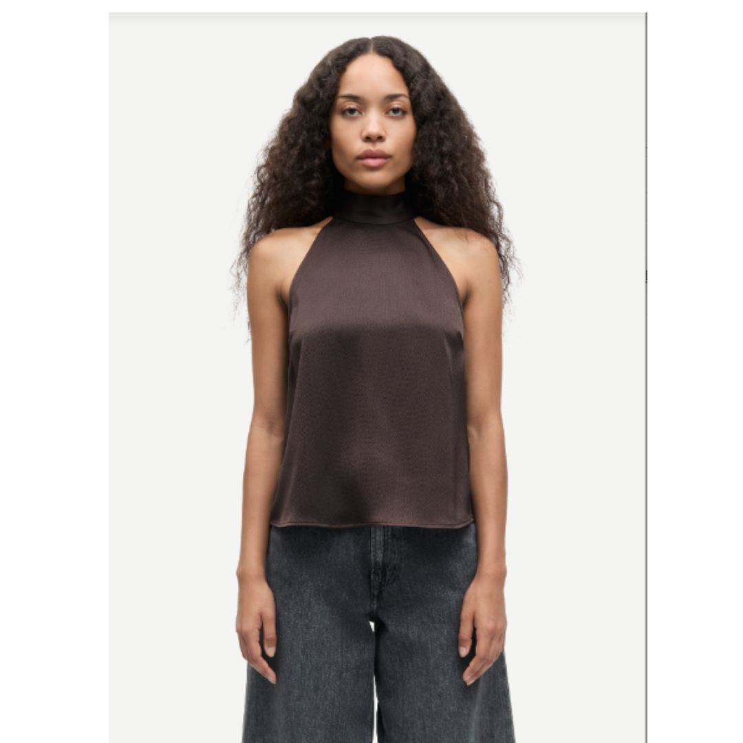 Samsoe Samsoe black coffee Sarheos dames top 12959, Maat: XS