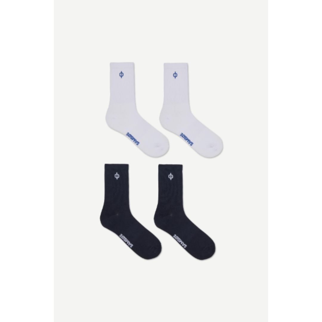 Samsoe Samsoe white blue salute Sahanne heren socks 15807