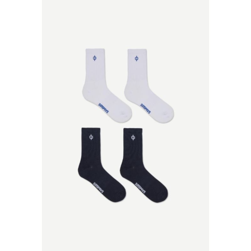 Samsoe Samsoe white blue salute Sahanne heren socks 15807