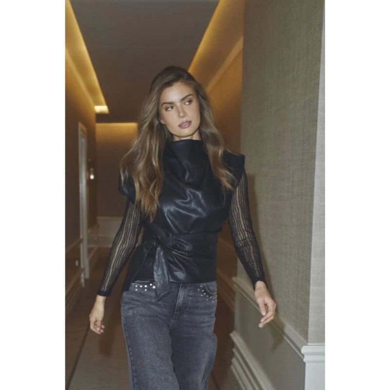 Co’Couture zwart GittCC Pleat dames Top