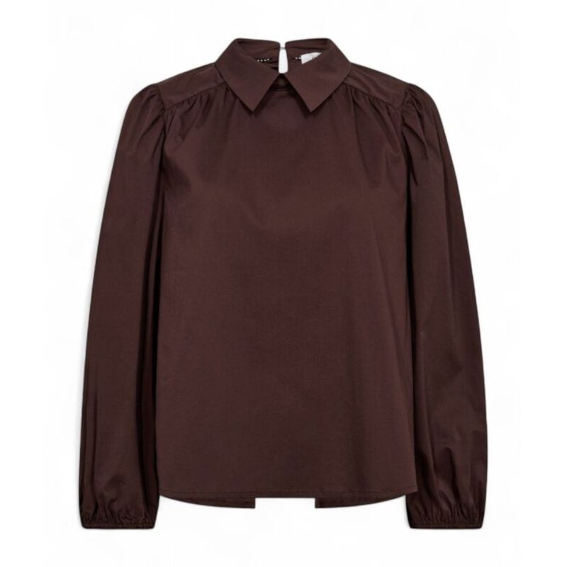 Co’Couture donkerbruin SannaCC Drawstring dames Blouse