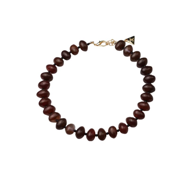 Bow 19 brown Arta Bead Necklace