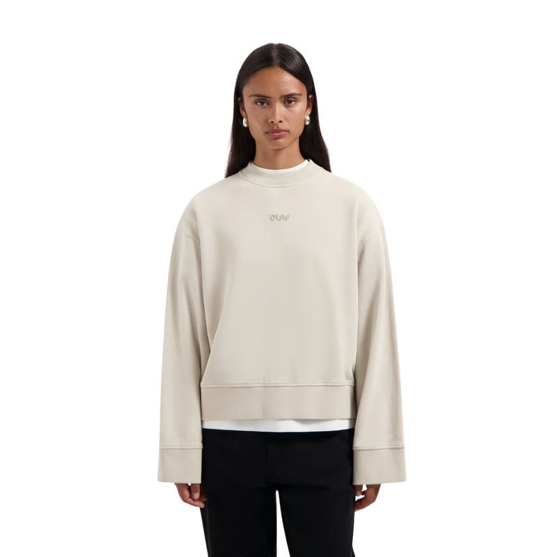 Olaf beige Retro logo dames crewneck