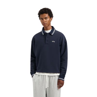 Olaf navy Tipping Detail Oversized heren Polo