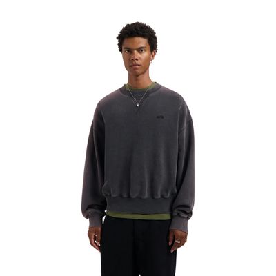 Olaf Charcoal Washed Signature Boxy heren Crewneck