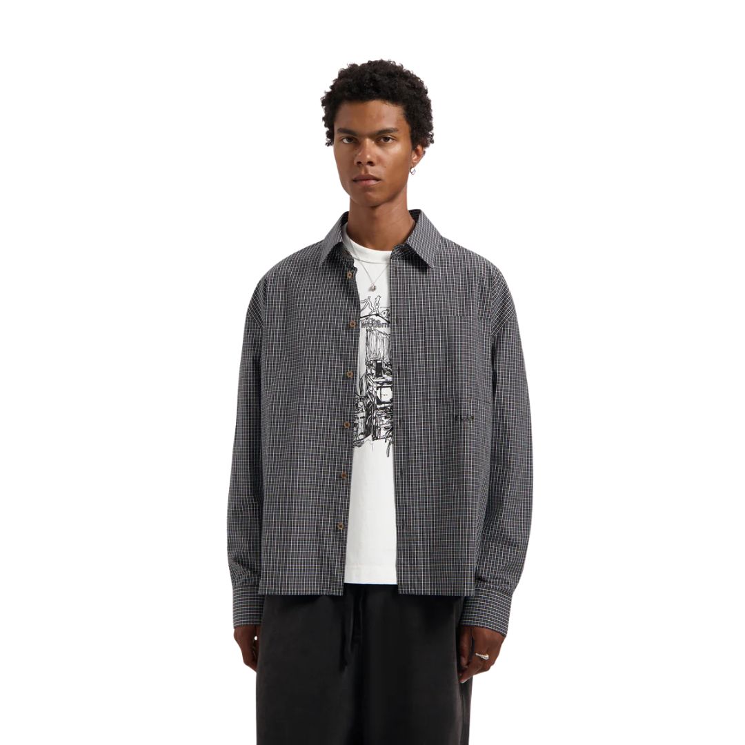 Olaf Hot Fudge Checked Boxy heren Shirt, Maat: S