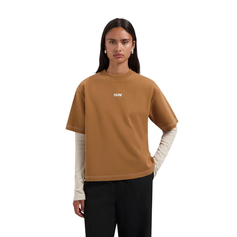 Olaf Foxtrot Contrast Retro Logo Boxy dames Tee