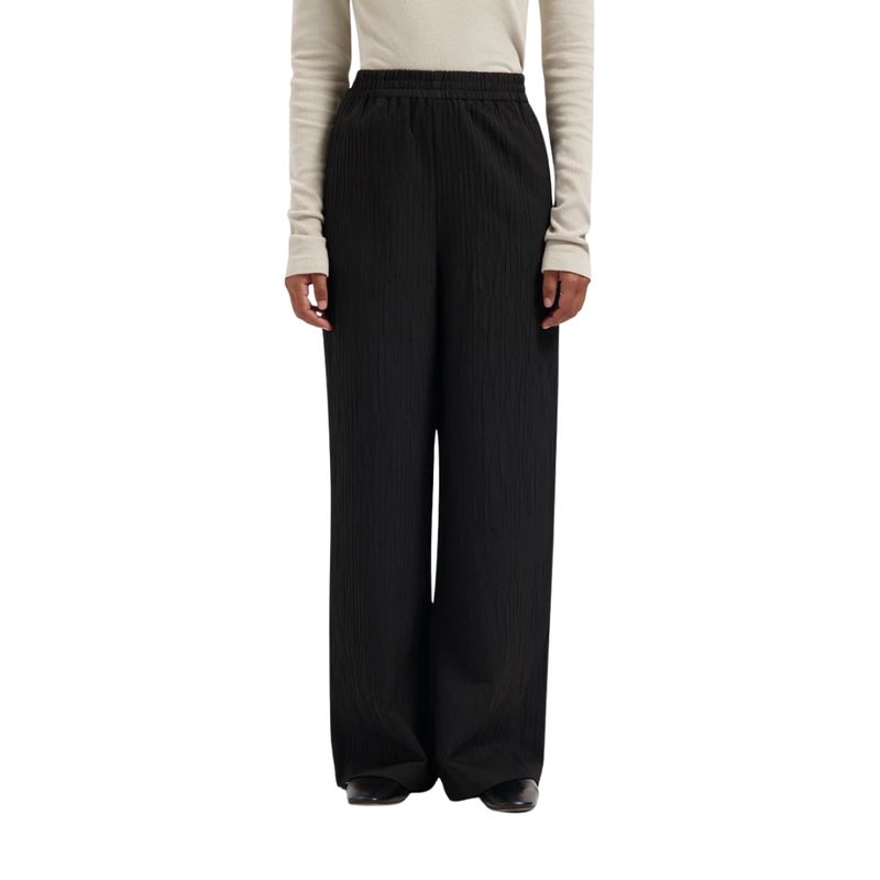 Olaf black Textured Drapey dames Pant