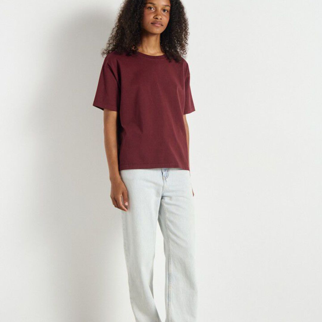 American Vintage bordeaux Fizvalley dames tee, Maat: S